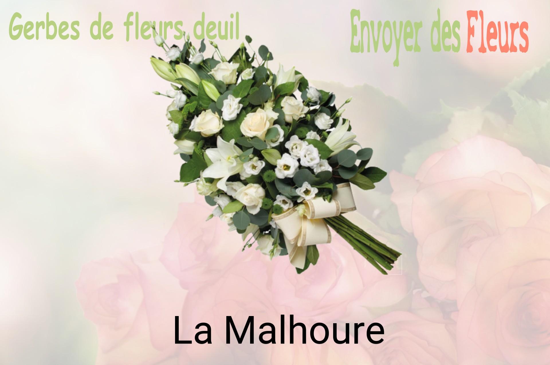 Gerbe de fleurs de deuil livrée à La Malhoure